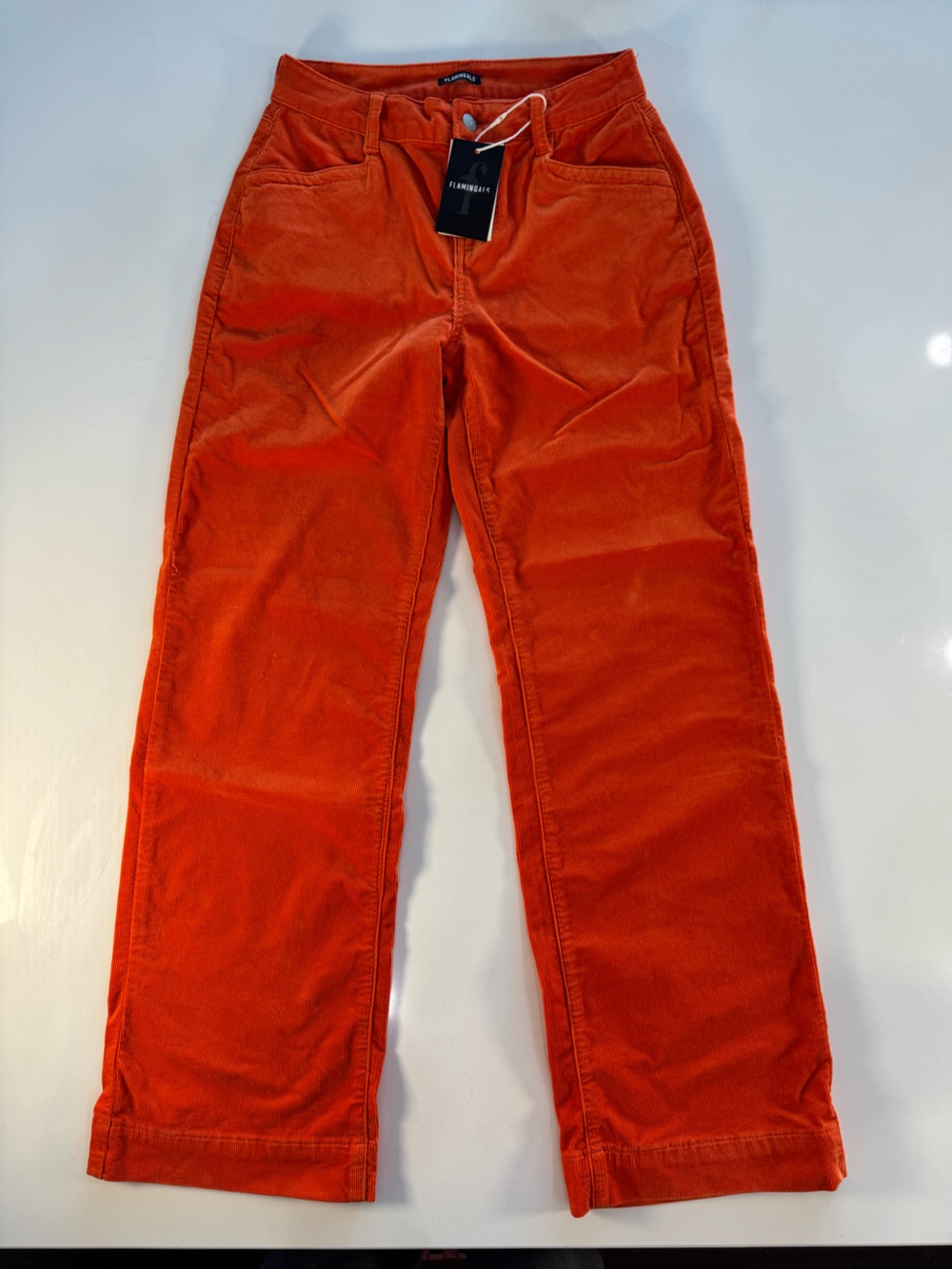 Women's Slim Corduroy Pants in Bright Orange